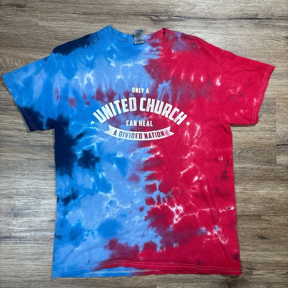 Gildan Red and Blue Tie-Dye T-Shirt